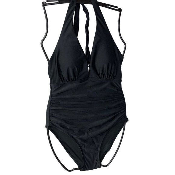 DKYN LADIES SWIMSUIT HALTER 4 way stretch TUMMY CONTROL MD NWT - Picture 4 of 9